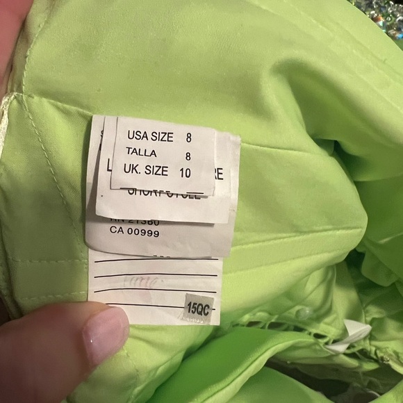 PAPARAZZI BY MORI LEE Lime Green Prom Dress - Picture 7 of 7